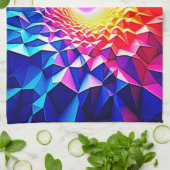 Prismatisches geometrisches Farbvortex-Design Geschirrtuch (Gefaltet)