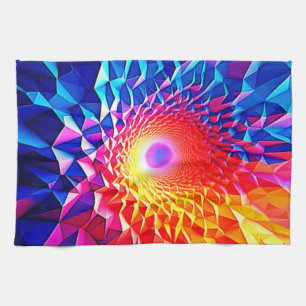 Prismatisches geometrisches Farbvortex-Design Geschirrtuch