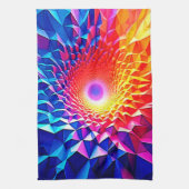 Prismatisches geometrisches Farbvortex-Design Geschirrtuch (Vertikal)