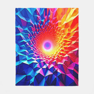 Prismatisches geometrisches Farbwirbeldesign Fleecedecke