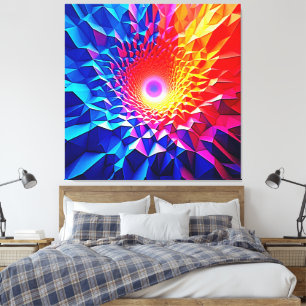 Prismatisches geometrisches Farbwirbeldesign Leinwanddruck