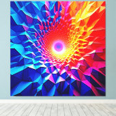 Prismatisches geometrisches Farbwirbeldesign Leinwanddruck (Insitu (Holzboden))