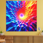 Prismatisches geometrisches Farbwirbeldesign Leinwanddruck (Insitu (Wohnzimmer))