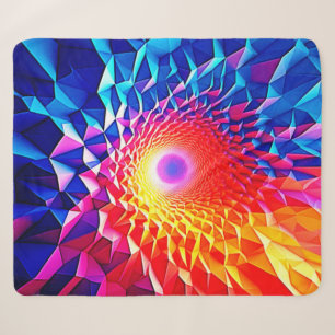 Prismatisches geometrisches Farbwirbeldesign Sherpadecke