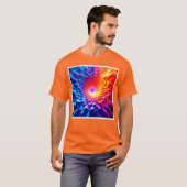 Prismatisches geometrisches Farbwirbeldesign T-Shirt (Vorne ganz)