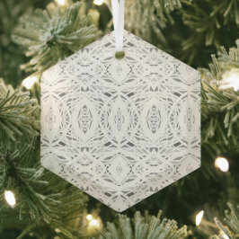 Prismatisches Grau-Weiß-Abstraktes Acryl-Kunstwerk Ornament Aus Glas