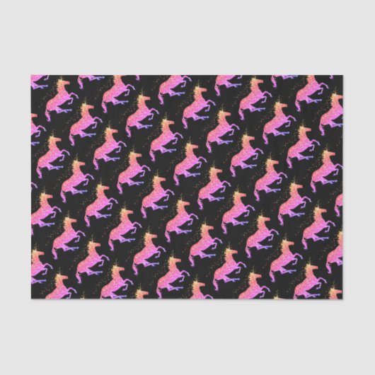 Prismatisches lila rosa Einhornpapier Seidenpapier (Vorderseite)