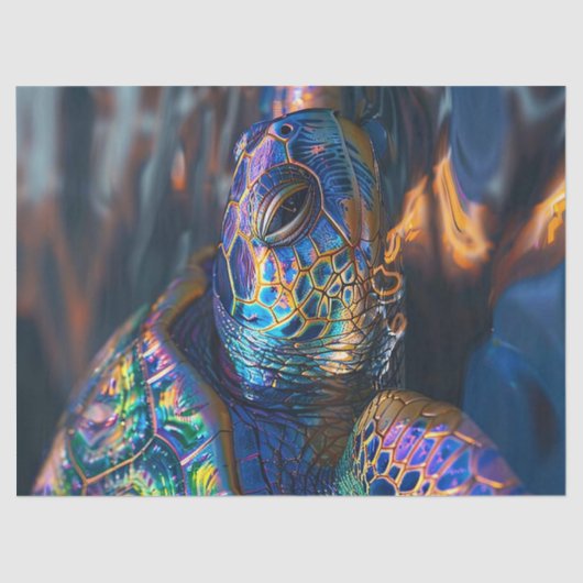 Prismatisches Meeresschildkrötenfarbenes Deko Seidenpapier (Vorderseite)