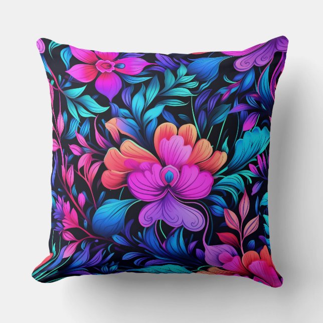 Prismatisches Petalscape Botanisch Kissen (Vorderseite)