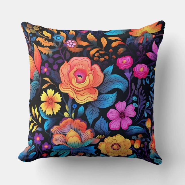 Prismatisches Petalscape Botanisch Kissen (Vorderseite)