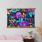 Prismatisches Petalscape Botanisch Wandteppich Mit Holzrahmen (Schlafzimmer)