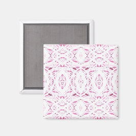 Prismatisches Rosa-Weiß-Abstraktes Acryl-Kunstwerk Magnet