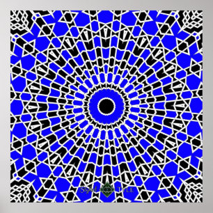 Prismen-Mandala ( Blau ) Poster