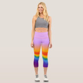 Prismenfluss - Wavy Pastel Rainbow Gradient Capri Leggings (Vorderseite)