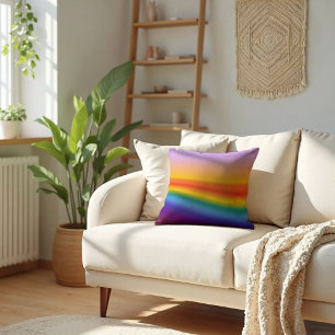 Prismenfluss - Wavy Pastel Rainbow Gradient Kissen