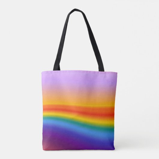 Prismenfluss - Wavy Pastel Rainbow Gradient Tasche (Rückseite)