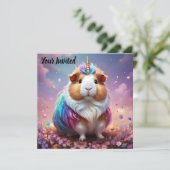 Prismenschwanz: Das Radiant Unicorn Guinea Pig, Einladung (Stehend Vorderseite)