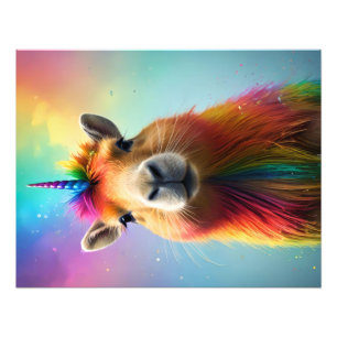 Prismhorn: Das Regenbogen-Capybaraicorn, Fotodruck