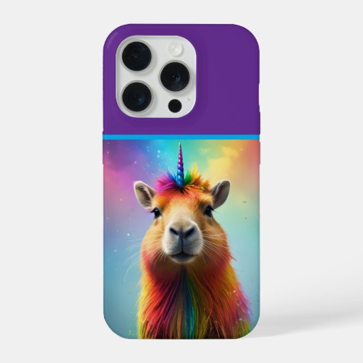 Prismhorn: Das Regenbogen-Capybaraicorn iPhone Hülle (Rückseite)