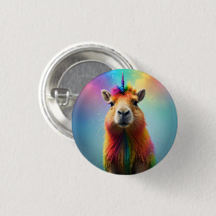 Prismhorn: Der Regenbogen Capybaraicorn Button