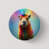 Prismhorn: Der Regenbogen Capybaraicorn Button (Vorderseite)