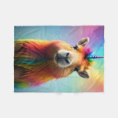 Prismhorn: Der Regenbogen Capybaraicorn Fleecedecke (Vorderseite (Horizontal))