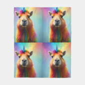 Prismhorn: Der Regenbogen Capybaraicorn Fleecedecke (Vorderseite)