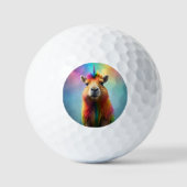 Prismhorn: Der Regenbogen Capybaraicorn Golfball (Vorderseite)