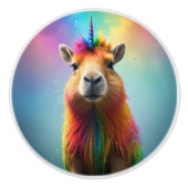 Prismhorn: Der Regenbogen Capybaraicorn Keramikknauf (Vorderseite)