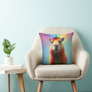 Prismhorn: Der Regenbogen Capybaraicorn Kissen