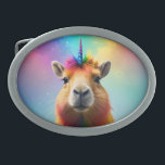 Prismhorn: Der Regenbogen Capybaraicorn Ovale Gürtelschnalle<br><div class="desc">Prismhorn: Der Regenbogen Capybaraicorn ist ein magisches Wesen von reiner Freude und Wunder. Mit dem sanften Benehmen einer Capybara und der bezaubernden Präsenz eines Einhorns ist Prismhorn eine harmonische Mischung aus Laune und Gelassenheit. Sein schlankes Fell strahlt in einem farbenprächtigen Farbspektrum, das Licht in einem Kaleidoskop von Regenbogen reflektiert. Ein...</div>
