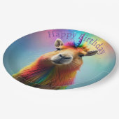 Prismhorn: Der Regenbogen Capybaraicorn Pappteller (Schrägansicht)