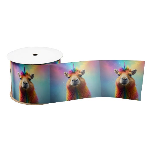 Prismhorn: Der Regenbogen Capybaraicorn Satinband (Spule)