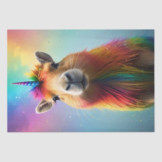 Prismhorn: Der Regenbogen Capybaraicorn Seidenpapier (Vorderseite)
