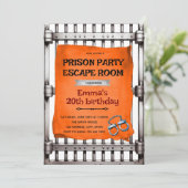 Prison escape room party Invitation Einladung (Stehend Vorderseite)