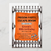Prison escape room party Invitation Einladung (Vorne/Hinten)