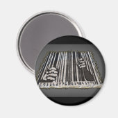 PRISON JAIL BAR CODE MAGNET (Vorderseite/Rückseite)