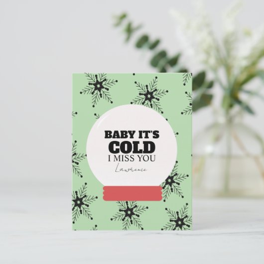 Prison Long Distance Winter Christmas Snowglobe Postkarte (Stehend Vorderseite)