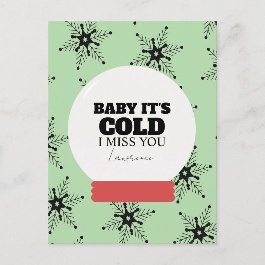 Prison Long Distance Winter Christmas Snowglobe Postkarte (Vorderseite)