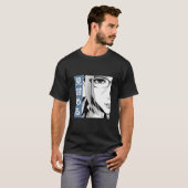 PRISON SCHOOL STARE (blau) - Trauriger japanischer T-Shirt (Vorne ganz)