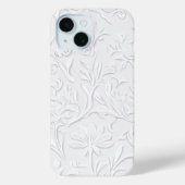 Pristine White Floral Embossed Phone Case (Rückseite)