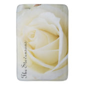 Pristine White Rose Nah-Up Foto Badematte (Vorderseite Vertikal)