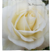 Pristine White Rose Nah-Up Foto Duschvorhang (Vorderseite)
