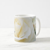 Pristine White Rose Nah-Up Foto Kaffeetasse (VorderseiteRechts)