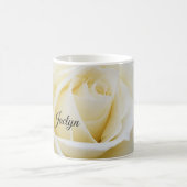 Pristine White Rose Nah-Up Foto Kaffeetasse (Mittel)