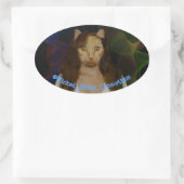 Pritty KiTty Ovaler Aufkleber (Tasche)