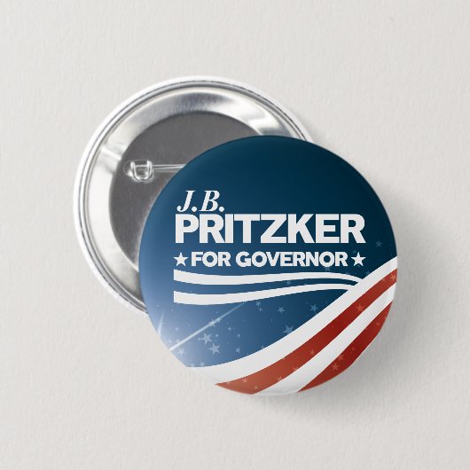 PRITZKER - JB Pritzker für Gouverneur Button (Vorne & Hinten)