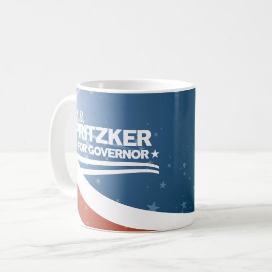 PRITZKER - JB Pritzker für Gouverneur Kaffeetasse (Vorderseite Links)