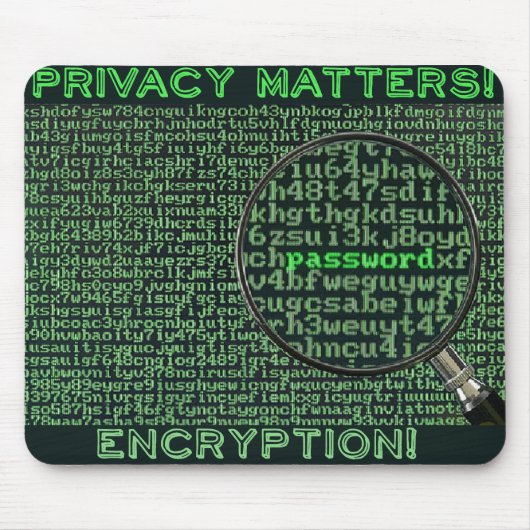 Privacy matters 128 Bit mousepad, encryption, Mousepad (Vorne)