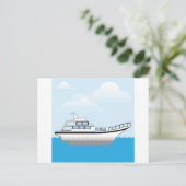 Privatboot Postkarte (Stehend Vorderseite)